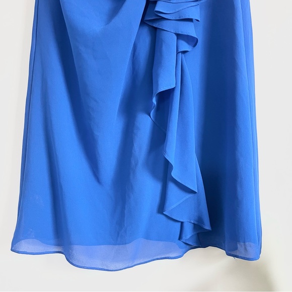 NWT Lauren Ralph Lauren Sapphire or Royal Blue Ruched Faux Wrap Dress Sz 6 - Picture 3 of 11